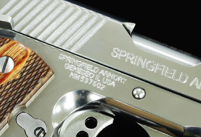 Guarder Aluminum Slide and Frame for Tokyo Marui MEU .45, TRP Markings, Electroplating Sliver