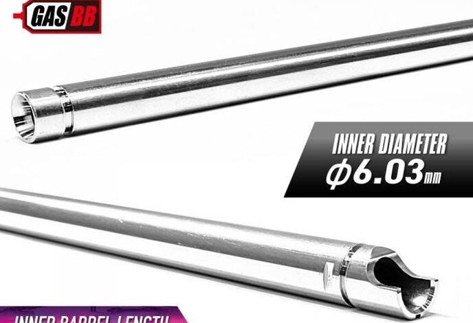 Prometheus EG Barrel 6.03mm Stainless Steel GBB Inner Barrel 370mm for Tokyo Marui M4A1 MWS