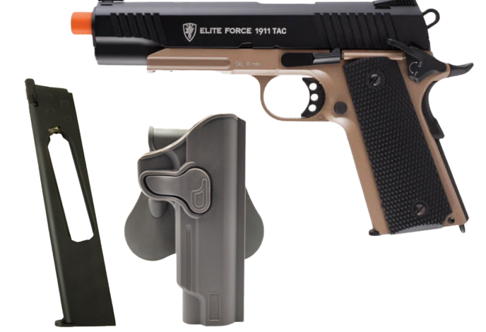 Elite Force 1911 Tactical (GEN3) Black / Dark Earth Brown Gunfighter Package