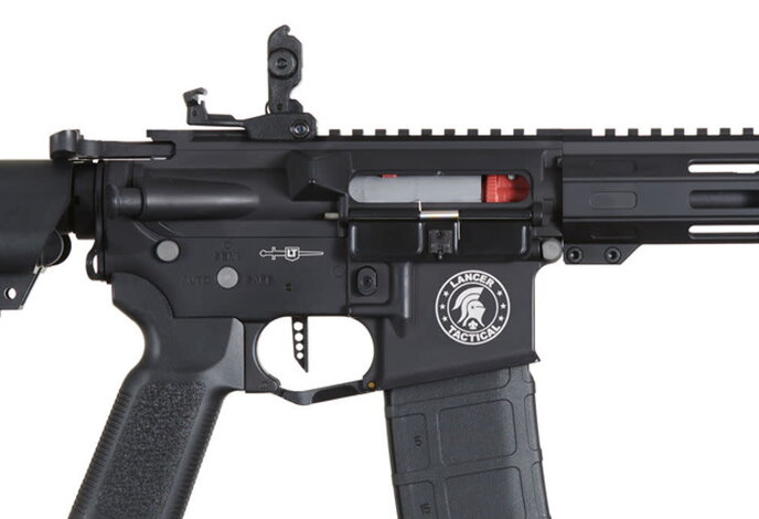 Lancer Tactical Viking GEN2 M4 Proline 7" M-LOK PDW Low FPS Metal Rifle with Crane Stock Black