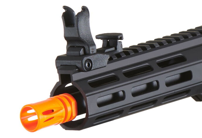 Lancer Tactical Viking GEN2 M4 Proline 7" M-LOK PDW Low FPS Metal Rifle with Crane Stock Black