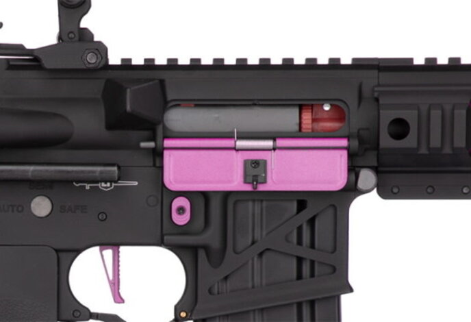 Lancer Tactical GEN2 M4 Enforcer Proline 7" Battle Hawk PDW Skeleton High FPS Metal Rifle Black/Purple