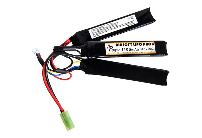 iPower 11.1v 1100mAh 20C 3X Nunchuck LiPo Battery Tamiya