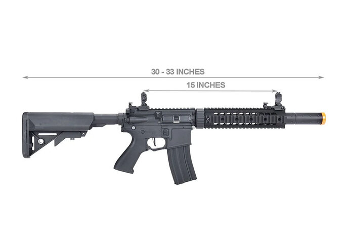 Lancer Tactical GEN2 M4 SD 9" Hybrid ETU High FPS Version Nylon Polymer Rifle Black