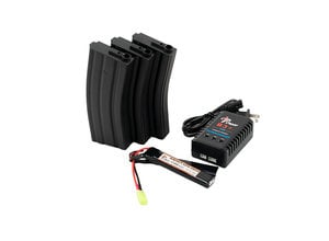 Airsoft Extreme M4 AEG 11.1v Nunchuck Expert Package (11.1v Nunchuck + B3 LiPo Charger + 3x ZCI Midcap)