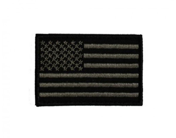 US Flag Patch, Woven, Subdued Black