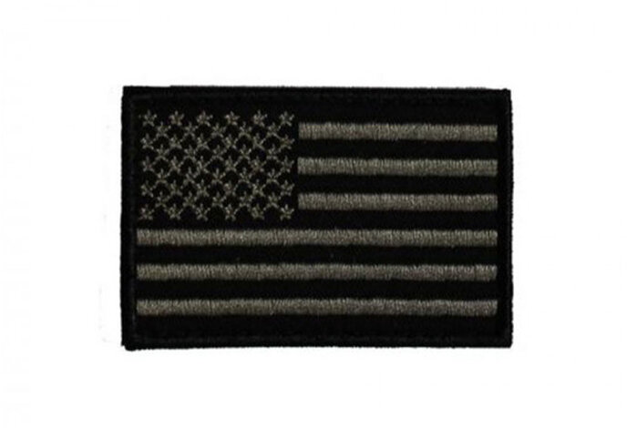 US Flag Patch, Woven, Subdued Black