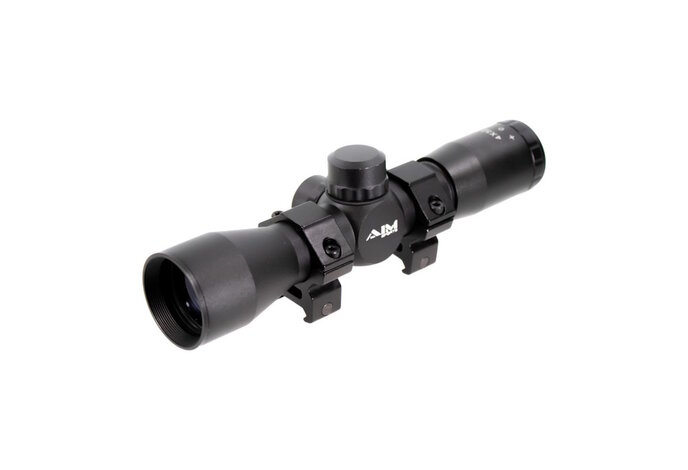Aimsports 4X32 Compact Combat Scope with Rings, Mil-Dot Reticle