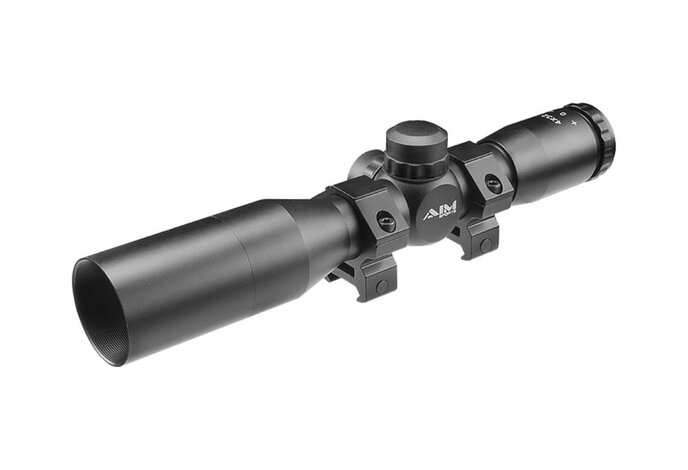 Aimsports 4X32 Compact Combat Scope with Rings & Sunshade, Mil-Dot Reticle