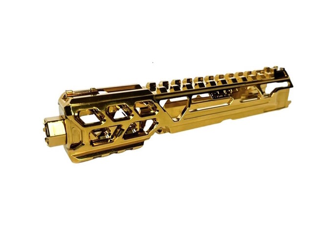 CTM TAC AAP-01 CNC Upper Set - Short Cutout Version Electroplated Chrome Gold