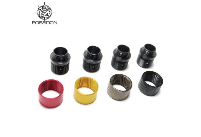 Poseidon 11mm CW to 14mm CCW Thread Adapter with Cap