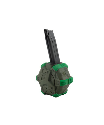 WE Tech WE Hi Capa 350 rd gas drum magazine, green