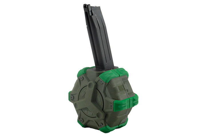 WE Hi Capa 350 rd gas drum magazine, green