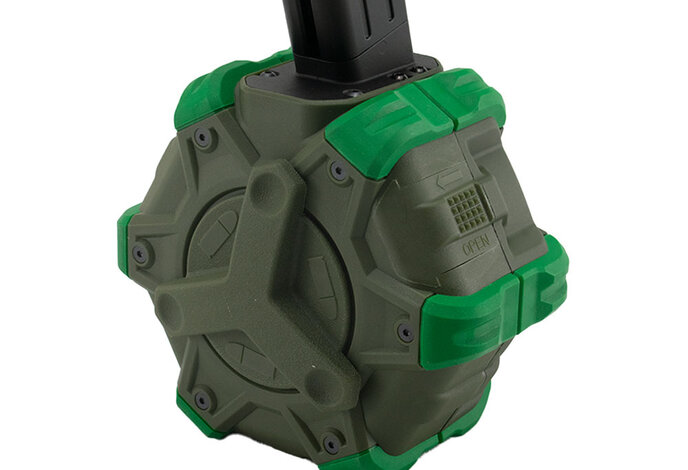 WE Hi Capa 350 rd gas drum magazine, green