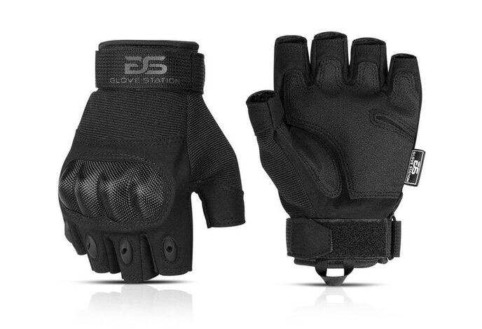GloveStation Combat Fingerless Hard Knuckle Gloves