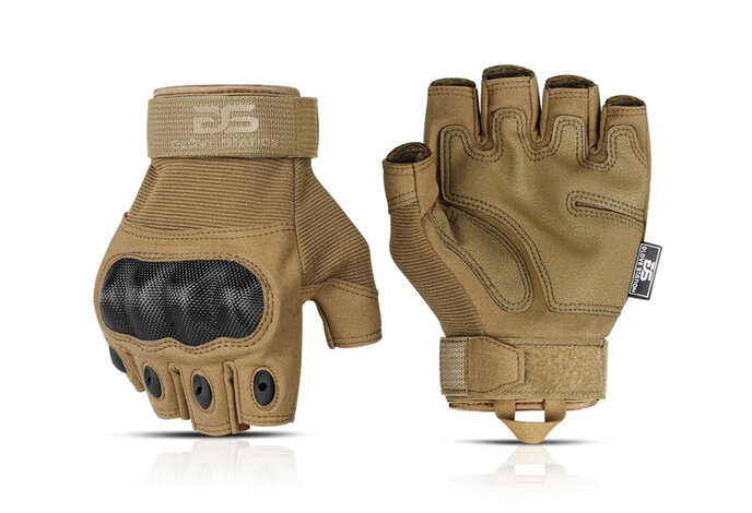 GloveStation Combat Fingerless Hard Knuckle Gloves
