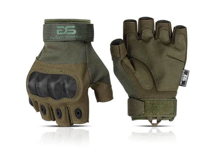 GloveStation Combat Fingerless Hard Knuckle Gloves
