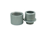 Unisoft 11mm CW to 14mm CCW thread adapter with cover, knurled