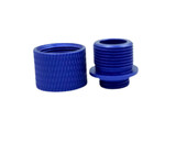 Unisoft 11mm CW to 14mm CCW thread adapter with cover, knurled