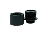 Unisoft 11mm CW to 14mm CCW thread adapter with cover, knurled