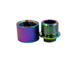 Unisoft 11mm CW to 14mm CCW thread adapter with cover, knurled