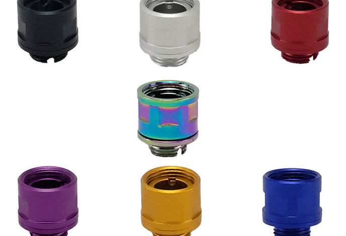 Unisoft 11mm CW to 14mm CCW Aluminum Thread Adapter with Cap, Style 2,