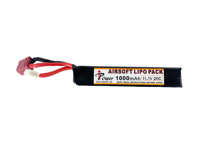iPower 11.1v 1000mAh 20C Short PDW LiPo Battery Deans