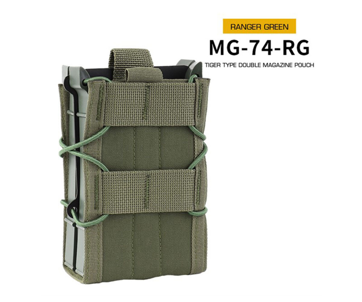Wosport Tiger Type Single Stacker 5.56 Magazine Pouch - Airsoft