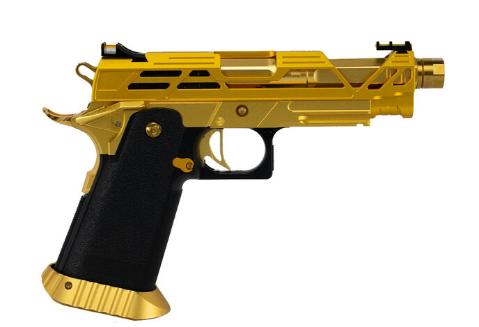 AEX Custom MINI JEFE – Tokyo Marui Hi Capa 4.3 GBB Pistol w/ EDGE & Dr. Black Upgrades, Gold