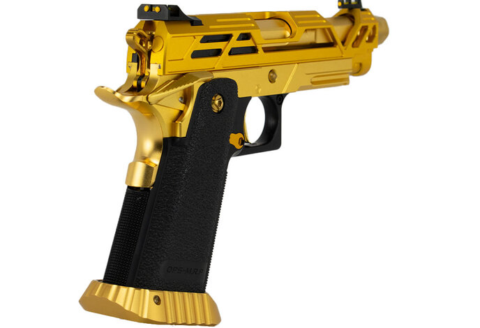 AEX Custom MINI JEFE – Tokyo Marui Hi Capa 4.3 GBB Pistol w/ EDGE & Dr. Black Upgrades, Gold