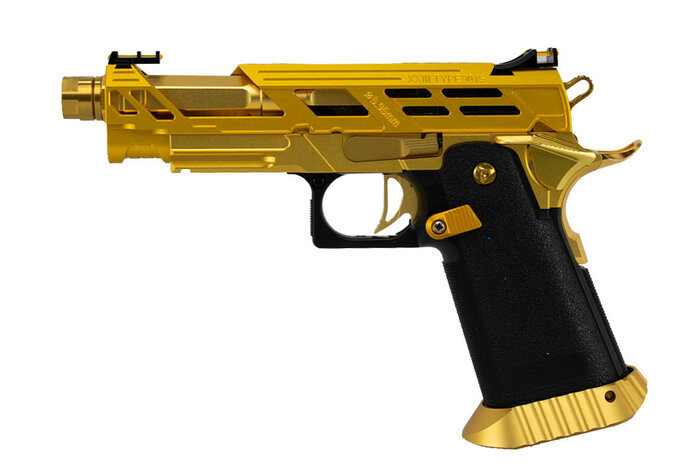 AEX Custom MINI JEFE – Tokyo Marui Hi Capa 4.3 GBB Pistol w/ EDGE & Dr. Black Upgrades, Gold
