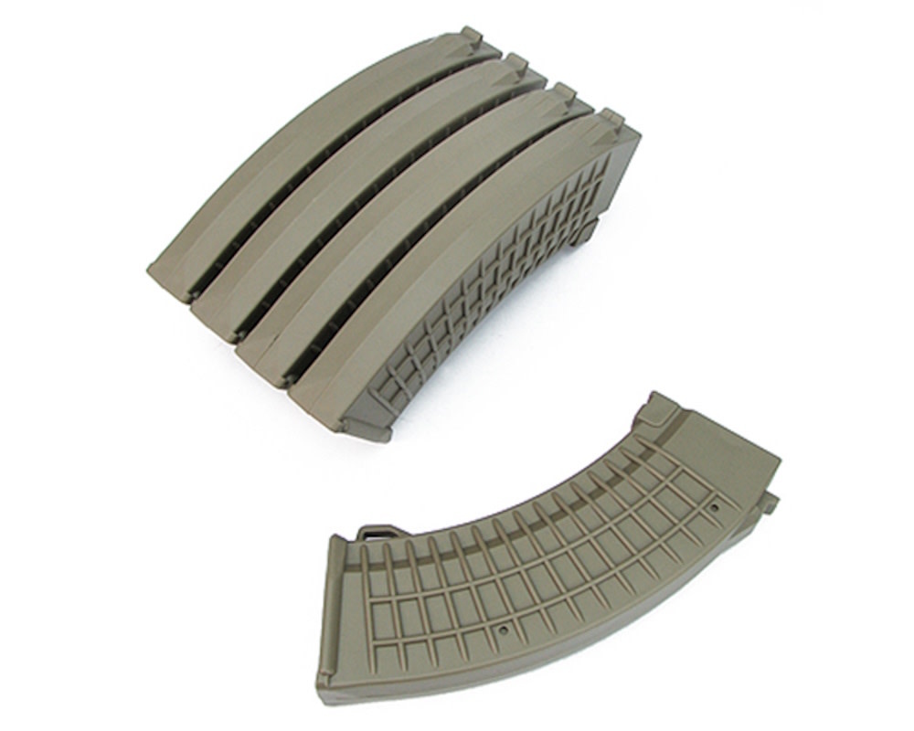 King Arms AK 110 Round Polish Midcap Magazine 5 Pack Dark Earth