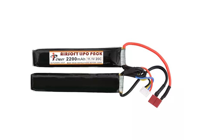 iPower 11.1v 2200mAh 20C 2x Nunchuck LiPo Battery Deans