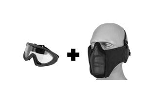 WoSport Valken Kilo Thermal Goggles + Wosport Steel Mesh Nylon Padded Lower Face Mask with Ear Protection Combo