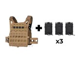 Wosport Lightweight SPC Tactical Vest + 3x Tiger Kangaroo Pouch Combo