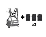 Wosport Lightweight SPC Tactical Chest Rig + 3x Tiger Kangaroo Pouch Combo
