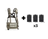 Wosport Lightweight SPC Tactical Chest Rig + 3x Tiger Kangaroo Pouch Combo