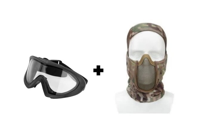 Valken Kilo Thermal Goggles + Wosport Steel Mesh Shadow Fighter Balaclava Combo