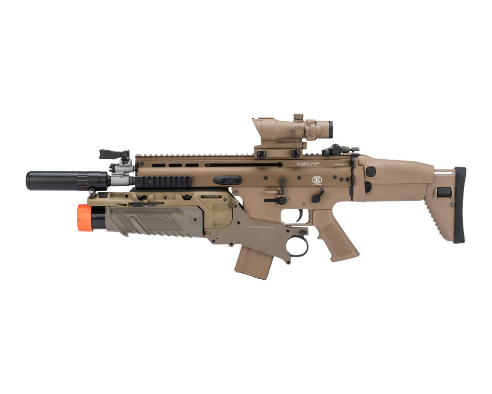 Cybergun SCAR-L w/EGLM package, tan - Airsoft Extreme