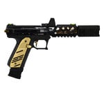Airsoft Extreme AEX Custom KOGANE NO YARI Action Army AAP-01 Gas Blowback Custom Gun, Black / Gold