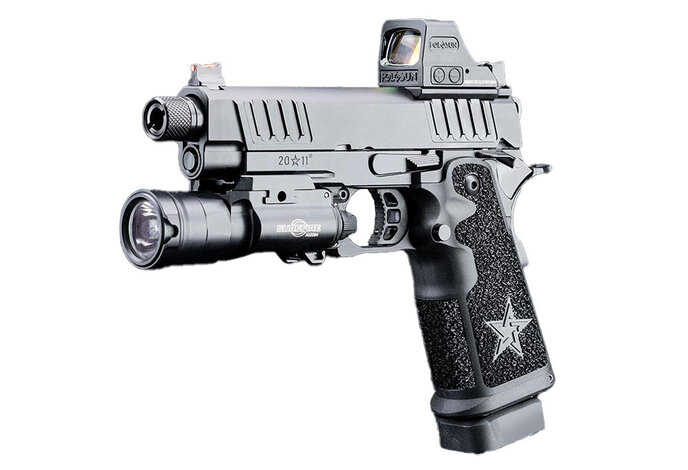 EMG Staccato Licensed P 2011 Gas Blowback Airsoft Pistol Pro Grip Standard Green Gas