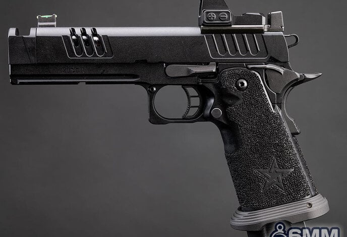 6mmProShop Staccato Licensed XC 2011 Gas Blowback T8 Airsoft Pistol w/ Muzzle Compensator