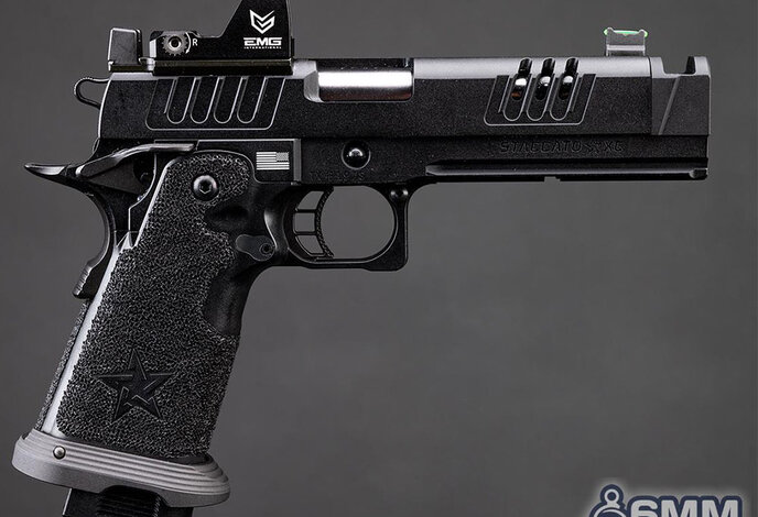 6mmProShop Staccato Licensed XC 2011 Gas Blowback T8 Airsoft Pistol w/ Muzzle Compensator