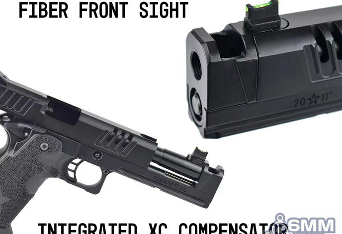 6mmProShop Staccato Licensed XC 2011 Gas Blowback T8 Airsoft Pistol w/ Muzzle Compensator