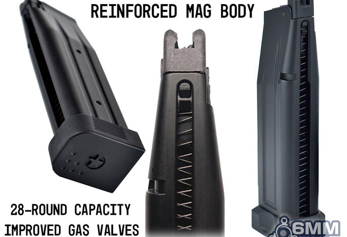 6mmProShop Staccato Licensed XC 2011 Gas Blowback T8 Airsoft Pistol w/ Muzzle Compensator