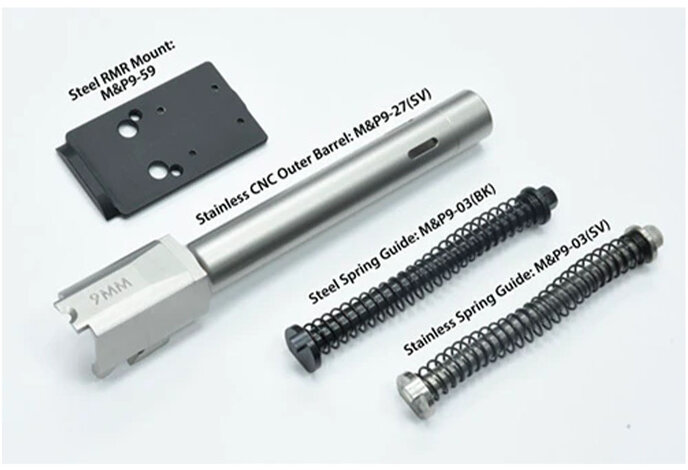 Guarder Tokyo Marui M&P9L Aluminum CNC Slide, Performance Center, Black