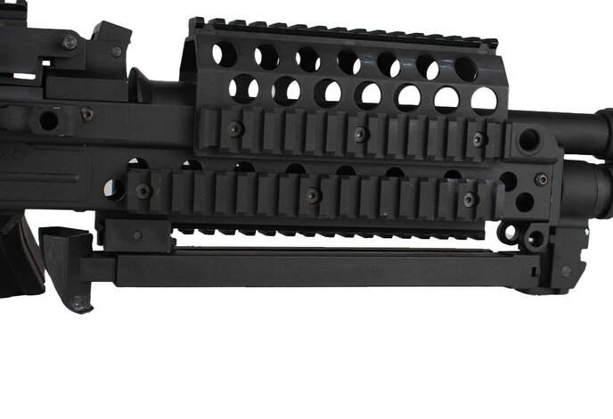 Cybergun FN M249 Mk46 featherweight electric rifle w/2500 rd box mag, 350 fps version