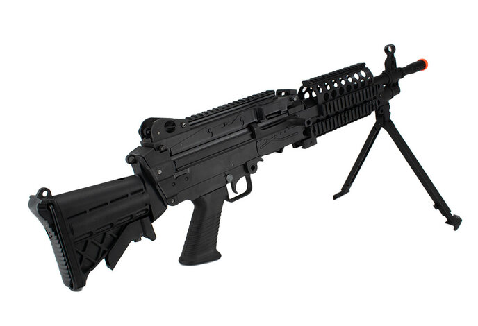 Cybergun FN M249 Mk46 featherweight electric rifle w/2500 rd box mag, 350 fps version