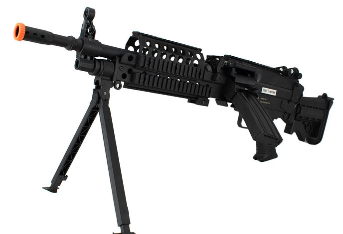 Cybergun FN M249 Mk46 featherweight electric rifle w/2500 rd box mag, 350 fps version