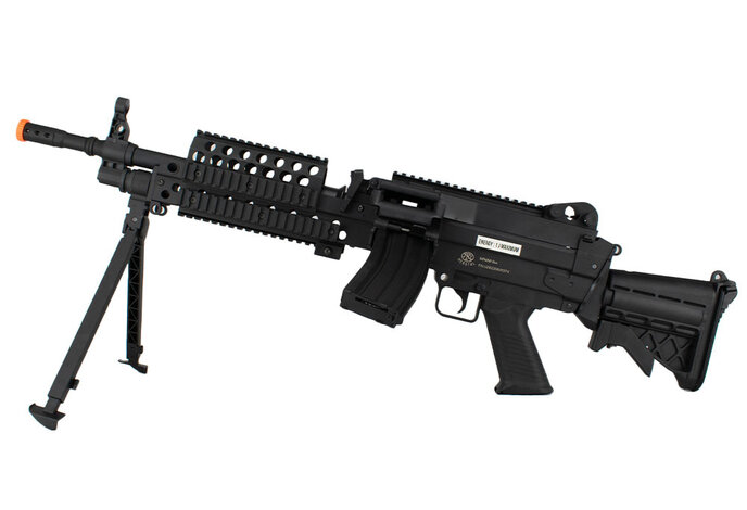 Cybergun FN M249 Mk46 featherweight electric rifle w/2500 rd box mag, 350 fps version